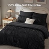 image:imageAndency Ruched Queen Comforter Set Beige 7 Pieces Ruffle Bed in a Bag Shabby Chic Pleat Bedding Set with Comforter Sheets Pillowcase amp Sham Lightweight Soft All SeasonBlack