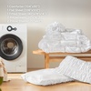 image:imageAndency Ruched Queen Comforter Set Beige 7 Pieces Ruffle Bed in a Bag Shabby Chic Pleat Bedding Set with Comforter Sheets Pillowcase amp Sham Lightweight Soft All SeasonWhite