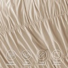 image:imageAndency Ruched Queen Comforter Set Beige 7 Pieces Ruffle Bed in a Bag Shabby Chic Pleat Bedding Set with Comforter Sheets Pillowcase amp Sham Lightweight Soft All SeasonBeige
