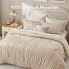 image:imageAndency Ruched Queen Comforter Set Beige 7 Pieces Ruffle Bed in a Bag Shabby Chic Pleat Bedding Set with Comforter Sheets Pillowcase amp Sham Lightweight Soft All SeasonBeige