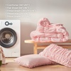 image:imageAndency Ruched Queen Comforter Set Beige 7 Pieces Ruffle Bed in a Bag Shabby Chic Pleat Bedding Set with Comforter Sheets Pillowcase amp Sham Lightweight Soft All SeasonPink