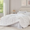 image:imageAndency Ruched Queen Comforter Set Beige 7 Pieces Ruffle Bed in a Bag Shabby Chic Pleat Bedding Set with Comforter Sheets Pillowcase amp Sham Lightweight Soft All SeasonWhite