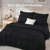 image:imageAndency Ruched Queen Comforter Set Beige 7 Pieces Ruffle Bed in a Bag Shabby Chic Pleat Bedding Set with Comforter Sheets Pillowcase amp Sham Lightweight Soft All SeasonBlack