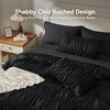 image:imageAndency Ruched Queen Comforter Set Beige 7 Pieces Ruffle Bed in a Bag Shabby Chic Pleat Bedding Set with Comforter Sheets Pillowcase amp Sham Lightweight Soft All SeasonBlack