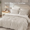 image:imageAndency Ruched Queen Comforter Set Beige 7 Pieces Ruffle Bed in a Bag Shabby Chic Pleat Bedding Set with Comforter Sheets Pillowcase amp Sham Lightweight Soft All SeasonLinen