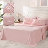 image:imageAndency Ruched Queen Comforter Set Beige 7 Pieces Ruffle Bed in a Bag Shabby Chic Pleat Bedding Set with Comforter Sheets Pillowcase amp Sham Lightweight Soft All SeasonPink