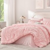 image:imageAndency Ruched Queen Comforter Set Beige 7 Pieces Ruffle Bed in a Bag Shabby Chic Pleat Bedding Set with Comforter Sheets Pillowcase amp Sham Lightweight Soft All SeasonPink