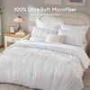 image:imageAndency Ruched Queen Comforter Set Beige 7 Pieces Ruffle Bed in a Bag Shabby Chic Pleat Bedding Set with Comforter Sheets Pillowcase amp Sham Lightweight Soft All SeasonWhite