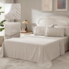 image:imageAndency Ruched Queen Comforter Set Beige 7 Pieces Ruffle Bed in a Bag Shabby Chic Pleat Bedding Set with Comforter Sheets Pillowcase amp Sham Lightweight Soft All SeasonLinen
