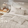 image:imageAndency Ruched Queen Comforter Set Beige 7 Pieces Ruffle Bed in a Bag Shabby Chic Pleat Bedding Set with Comforter Sheets Pillowcase amp Sham Lightweight Soft All SeasonLinen