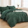 image:imageAndency Dark Emerald Green Queen Comforter Set 7 Piece Bed in a Bag Queen Size Soft Lightweight Tufted Boho Bedding Set with Comforter Sheets Pillowcases amp Shams