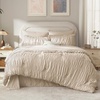 image:imageAndency Ruched Queen Comforter Set Beige 7 Pieces Ruffle Bed in a Bag Shabby Chic Pleat Bedding Set with Comforter Sheets Pillowcase amp Sham Lightweight Soft All SeasonBeige
