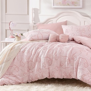 image:imageAndency Queen Size Cute Comforter Set 3 Pieces Dark Pink Boho Tufted Bedding Set 3D Puffy Bow Comforters for All Seasons 1 Comforter 2 Pillow Shams 90x90 Dark PinkDark Pink