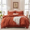 image:imageAndency Oversized King Comforter Set with Sheets 128x120 Terracotta  7 Pieces Bed in a Bag Boho Soft Lightweight Bedding Sets Tassel Bed Set with Comforter Sheets Pillowcases amp Shams02  Burnt Orange