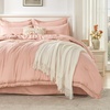 image:imageAndency Oversized King Comforter Set with Sheets 128x120 Terracotta  7 Pieces Bed in a Bag Boho Soft Lightweight Bedding Sets Tassel Bed Set with Comforter Sheets Pillowcases amp Shams13  Pink