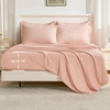image:imageAndency Oversized King Comforter Set with Sheets 128x120 Terracotta  7 Pieces Bed in a Bag Boho Soft Lightweight Bedding Sets Tassel Bed Set with Comforter Sheets Pillowcases amp Shams13  Pink