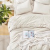 image:imageAndency Oversized King Comforter Set with Sheets 128x120 Terracotta  7 Pieces Bed in a Bag Boho Soft Lightweight Bedding Sets Tassel Bed Set with Comforter Sheets Pillowcases amp Shams01  Beige