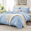 image:imageAndency Oversized King Comforter Set with Sheets 128x120 Terracotta  7 Pieces Bed in a Bag Boho Soft Lightweight Bedding Sets Tassel Bed Set with Comforter Sheets Pillowcases amp Shams15  Light Blue