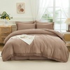 image:imageAndency Oversized King Comforter Set with Sheets 128x120 Terracotta  7 Pieces Bed in a Bag Boho Soft Lightweight Bedding Sets Tassel Bed Set with Comforter Sheets Pillowcases amp Shams08  Taupe