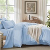 image:imageAndency Oversized King Comforter Set with Sheets 128x120 Terracotta  7 Pieces Bed in a Bag Boho Soft Lightweight Bedding Sets Tassel Bed Set with Comforter Sheets Pillowcases amp Shams15  Light Blue