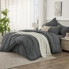image:imageAndency Oversized King Comforter Set with Sheets 128x120 Terracotta  7 Pieces Bed in a Bag Boho Soft Lightweight Bedding Sets Tassel Bed Set with Comforter Sheets Pillowcases amp Shams12  Dark Grey