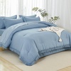 image:imageAndency Oversized King Comforter Set with Sheets 128x120 Terracotta  7 Pieces Bed in a Bag Boho Soft Lightweight Bedding Sets Tassel Bed Set with Comforter Sheets Pillowcases amp Shams09  Grayish Blue