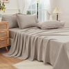 image:imageAndency Oversized King Comforter Set with Sheets 128x120 Terracotta  7 Pieces Bed in a Bag Boho Soft Lightweight Bedding Sets Tassel Bed Set with Comforter Sheets Pillowcases amp Shams07  Wheat