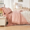 image:imageAndency Oversized King Comforter Set with Sheets 128x120 Terracotta  7 Pieces Bed in a Bag Boho Soft Lightweight Bedding Sets Tassel Bed Set with Comforter Sheets Pillowcases amp Shams13  Pink