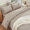 image:imageAndency Oversized King Comforter Set with Sheets 128x120 Terracotta  7 Pieces Bed in a Bag Boho Soft Lightweight Bedding Sets Tassel Bed Set with Comforter Sheets Pillowcases amp Shams07  Wheat
