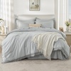 image:imageAndency Oversized King Comforter Set with Sheets 128x120 Terracotta  7 Pieces Bed in a Bag Boho Soft Lightweight Bedding Sets Tassel Bed Set with Comforter Sheets Pillowcases amp Shams11  Light Grey