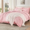 image:imageAndency Oversized King Comforter Set with Sheets 128x120 Terracotta  7 Pieces Bed in a Bag Boho Soft Lightweight Bedding Sets Tassel Bed Set with Comforter Sheets Pillowcases amp Shams16  Light Pink
