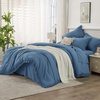 image:imageAndency Oversized King Comforter Set with Sheets 128x120 Terracotta  7 Pieces Bed in a Bag Boho Soft Lightweight Bedding Sets Tassel Bed Set with Comforter Sheets Pillowcases amp Shams19  Sea Blue