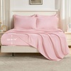 image:imageAndency Oversized King Comforter Set with Sheets 128x120 Terracotta  7 Pieces Bed in a Bag Boho Soft Lightweight Bedding Sets Tassel Bed Set with Comforter Sheets Pillowcases amp Shams16  Light Pink