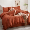 image:imageAndency Oversized King Comforter Set with Sheets 128x120 Terracotta  7 Pieces Bed in a Bag Boho Soft Lightweight Bedding Sets Tassel Bed Set with Comforter Sheets Pillowcases amp Shams02  Burnt Orange