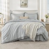 image:imageAndency Oversized King Comforter Set with Sheets 128x120 Terracotta  7 Pieces Bed in a Bag Boho Soft Lightweight Bedding Sets Tassel Bed Set with Comforter Sheets Pillowcases amp Shams11  Light Grey