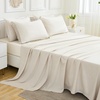 image:imageAndency Oversized King Comforter Set with Sheets 128x120 Terracotta  7 Pieces Bed in a Bag Boho Soft Lightweight Bedding Sets Tassel Bed Set with Comforter Sheets Pillowcases amp Shams01  Beige