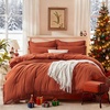 image:imageAndency Oversized King Comforter Set with Sheets 128x120 Terracotta  7 Pieces Bed in a Bag Boho Soft Lightweight Bedding Sets Tassel Bed Set with Comforter Sheets Pillowcases amp Shams02  Burnt Orange