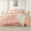 image:imageAndency Oversized King Comforter Set with Sheets 128x120 Terracotta  7 Pieces Bed in a Bag Boho Soft Lightweight Bedding Sets Tassel Bed Set with Comforter Sheets Pillowcases amp Shams13  Pink