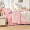 image:imageAndency Oversized King Comforter Set with Sheets 128x120 Terracotta  7 Pieces Bed in a Bag Boho Soft Lightweight Bedding Sets Tassel Bed Set with Comforter Sheets Pillowcases amp Shams16  Light Pink