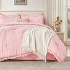 image:imageAndency Oversized King Comforter Set with Sheets 128x120 Terracotta  7 Pieces Bed in a Bag Boho Soft Lightweight Bedding Sets Tassel Bed Set with Comforter Sheets Pillowcases amp Shams16  Light Pink