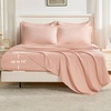 image:imageAndency Oversized King Comforter Set with Sheets 128x120 Terracotta  7 Pieces Bed in a Bag Boho Soft Lightweight Bedding Sets Tassel Bed Set with Comforter Sheets Pillowcases amp Shams13  Pink