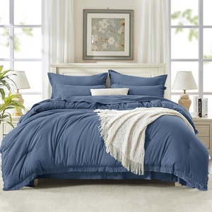 image:imageAndency Oversized King Comforter Set with Sheets 128x120 Terracotta  7 Pieces Bed in a Bag Boho Soft Lightweight Bedding Sets Tassel Bed Set with Comforter Sheets Pillowcases amp Shams17  Bluish Grey