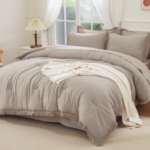 image:imageAndency Oversized King Comforter Set with Sheets 128x120 Terracotta  7 Pieces Bed in a Bag Boho Soft Lightweight Bedding Sets Tassel Bed Set with Comforter Sheets Pillowcases amp Shams07  Wheat