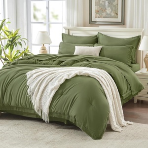 image:imageAndency Oversized King Comforter Set with Sheets 128x120 Terracotta  7 Pieces Bed in a Bag Boho Soft Lightweight Bedding Sets Tassel Bed Set with Comforter Sheets Pillowcases amp Shams03  Olive Green