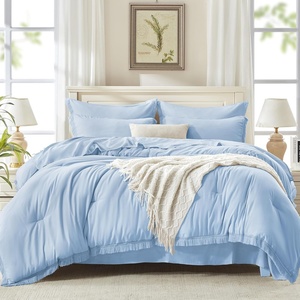 image:imageAndency Oversized King Comforter Set with Sheets 128x120 Terracotta  7 Pieces Bed in a Bag Boho Soft Lightweight Bedding Sets Tassel Bed Set with Comforter Sheets Pillowcases amp Shams15  Light Blue