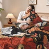 image:imageAndency Floral Boho Quilt Super King Plus Size Bedding Set Brown Black3 Pieces Farmhouse Flower Botanical Bedspreads with 2 Shams Soft Reversible Polyester Coverlet Set for All Season 128x120Vintage Garden