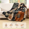 image:imageAndency Floral Boho Quilt Super King Plus Size Bedding Set Brown Black3 Pieces Farmhouse Flower Botanical Bedspreads with 2 Shams Soft Reversible Polyester Coverlet Set for All Season 128x120Warm Amber