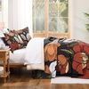 image:imageAndency Floral Boho Quilt Super King Plus Size Bedding Set Brown Black3 Pieces Farmhouse Flower Botanical Bedspreads with 2 Shams Soft Reversible Polyester Coverlet Set for All Season 128x120Vintage Garden