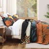image:imageAndency Floral Boho Quilt Super King Plus Size Bedding Set Brown Black3 Pieces Farmhouse Flower Botanical Bedspreads with 2 Shams Soft Reversible Polyester Coverlet Set for All Season 128x120Floral Noir