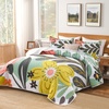 image:imageAndency Floral Boho Quilt Super King Plus Size Bedding Set Brown Black3 Pieces Farmhouse Flower Botanical Bedspreads with 2 Shams Soft Reversible Polyester Coverlet Set for All Season 128x120Mint Breeze